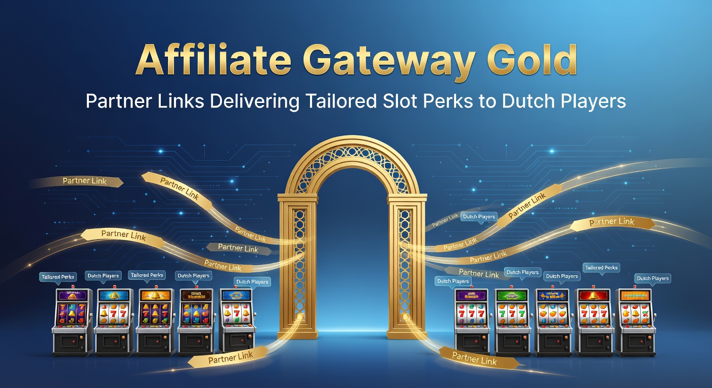 Grafiek met gouden partnerlinks die Nederlandse spelers leiden naar gepersonaliseerde gokkastenbonussen in KSA-casinos