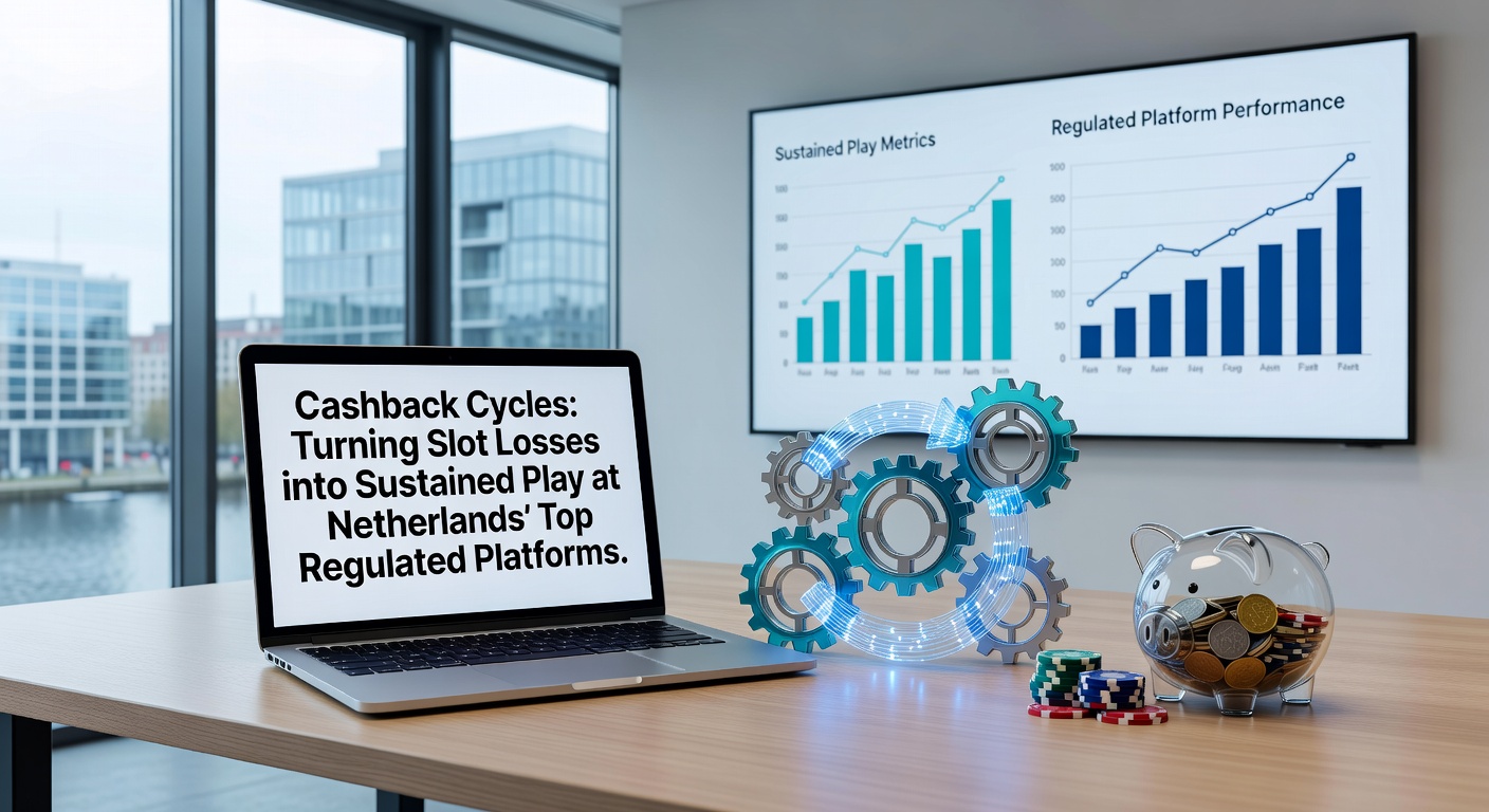 Grafiek met cashback cycli die verliezen omzetten in extra speelrondes op Nederlandse gokkastenplatforms