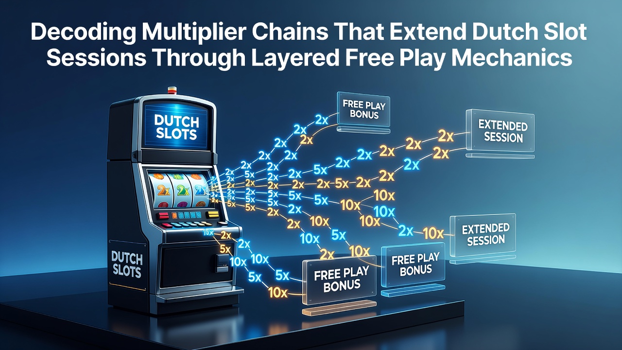 Illustratie van multiplierketens in gokkasten met free play lagen
