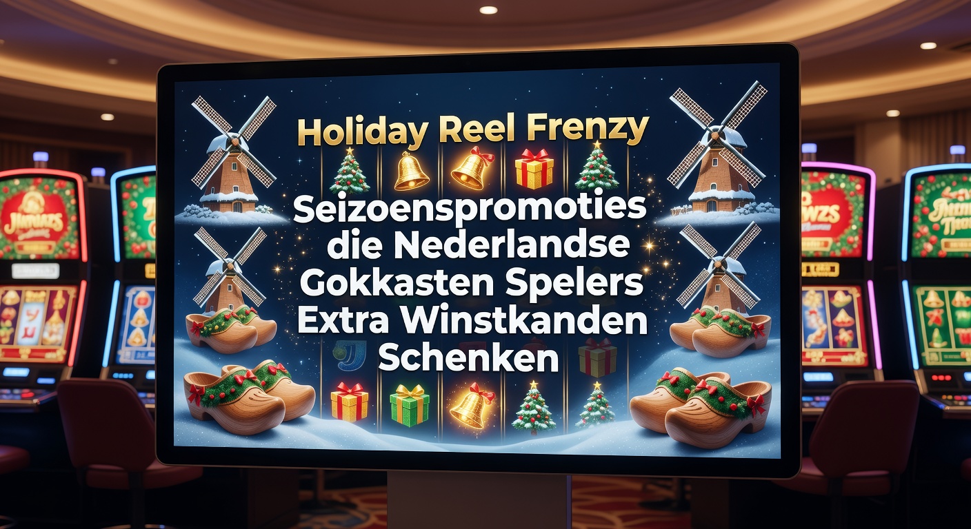Feestelijke gokkasten met seizoenspromoties, vol kerstsymbolen en winlijnen die oplichten in Nederlandse online casinos