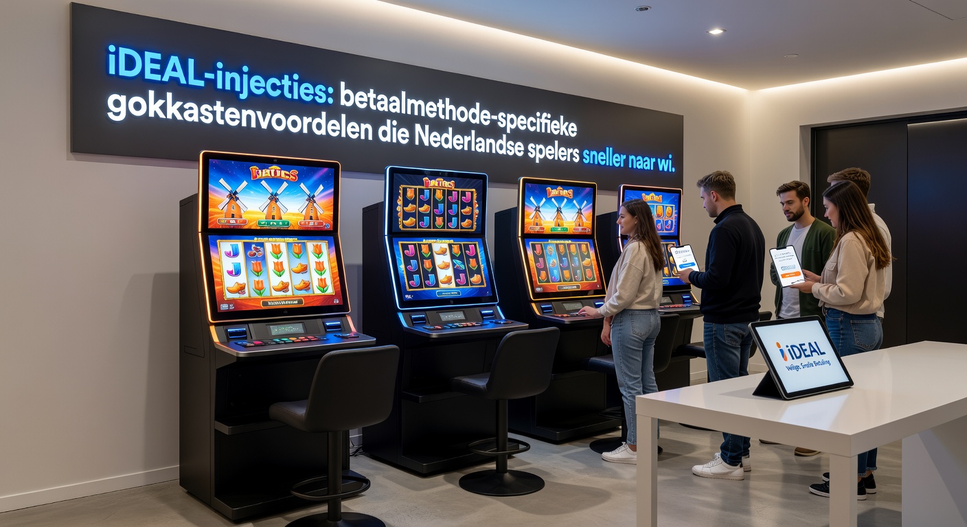 Grafiek met staafdiagram die de stijging van iDEAL-stortingen en bijbehorende gokkasten winpercentages in Nederlandse casinos toont, met een focus op bonus-gerelateerde pieken in 2026