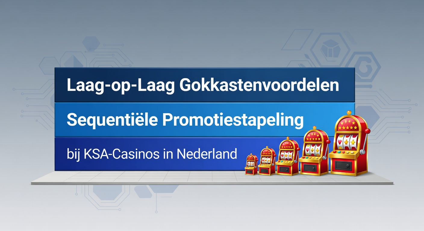 Grafiek die sequentiële promotie-stapeling illustreert bij Nederlandse KSA-casinos, met lagen van bonussen die op elkaar bouwen voor gokkastenvoordelen
