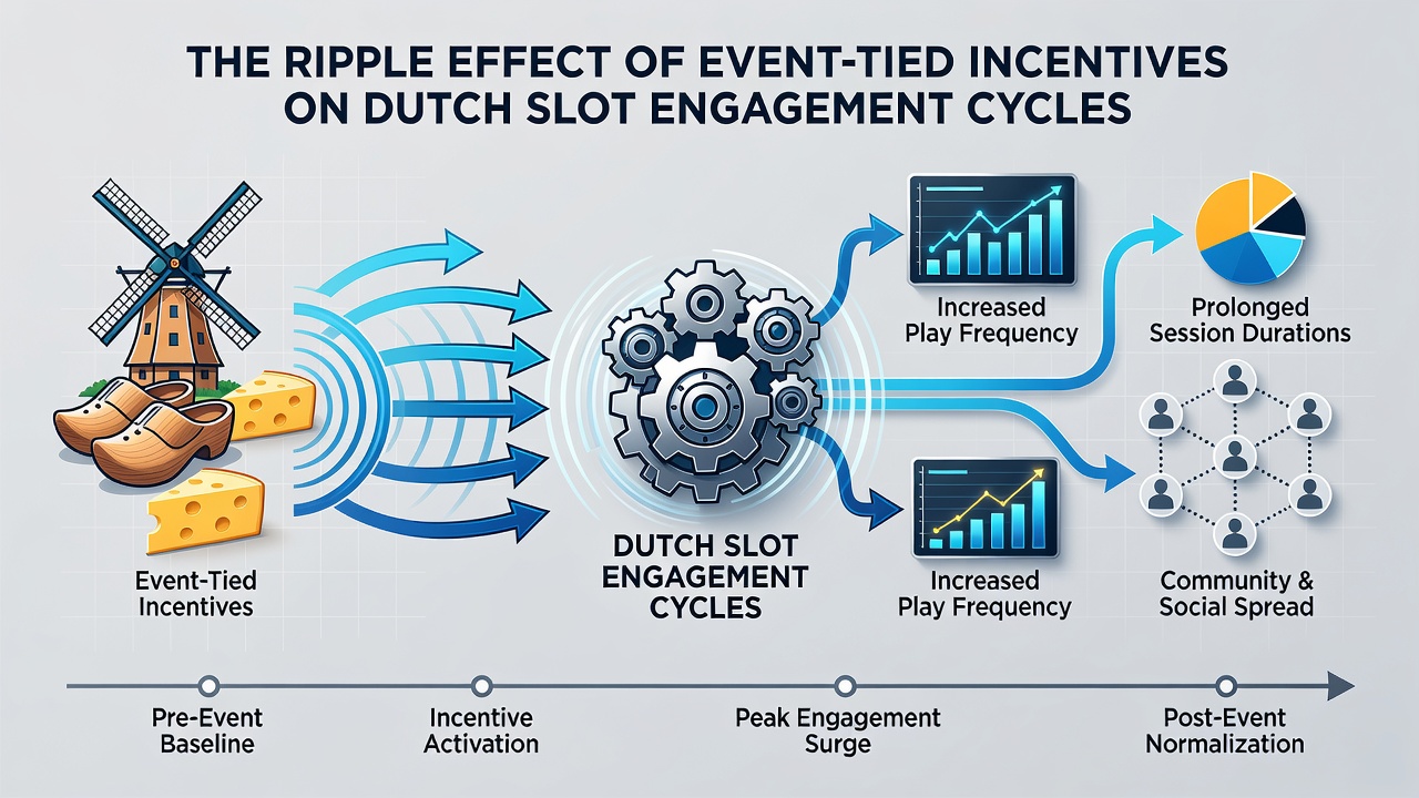 Grafiek die de rimpeleffecten toont van evenementincentives op gokkasten engagement over tijd