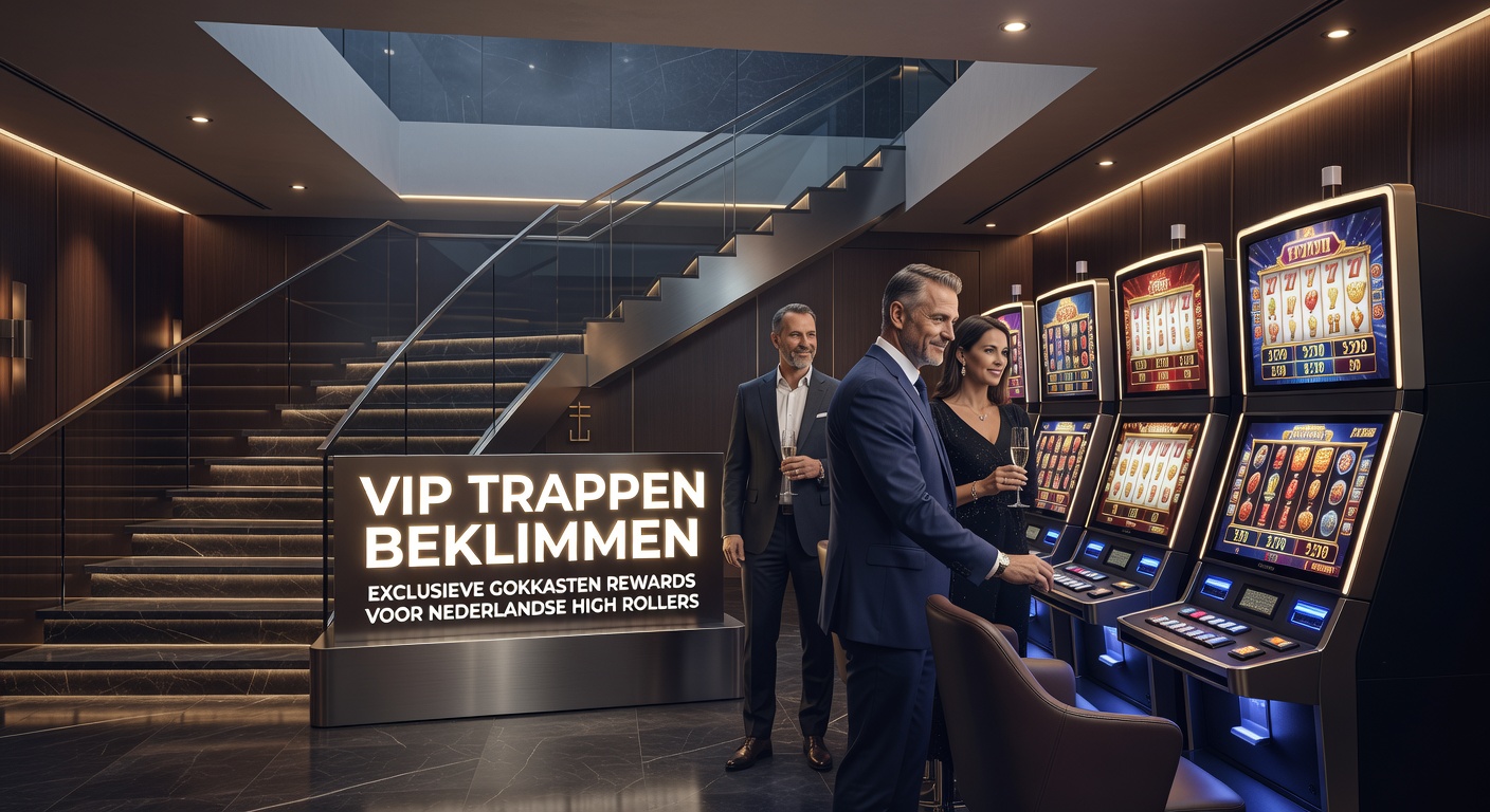 High roller viert VIP Diamond-status met champagne en een stapel chips voor een luxueuze gokkast-setup