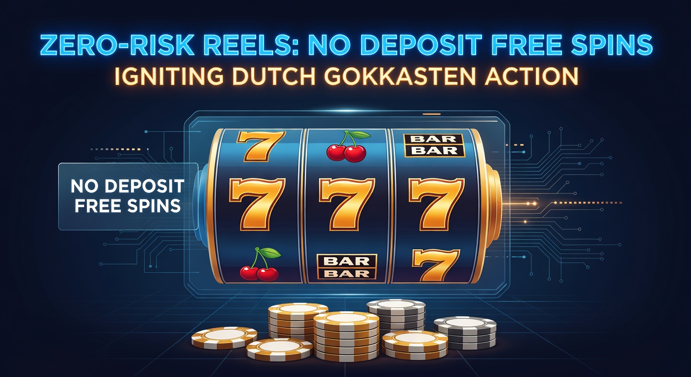 Draaiende gokkastenrollen met schitterende free spins effecten en Nederlandse vlag in de achtergrond, symboliserend risicovrije actie