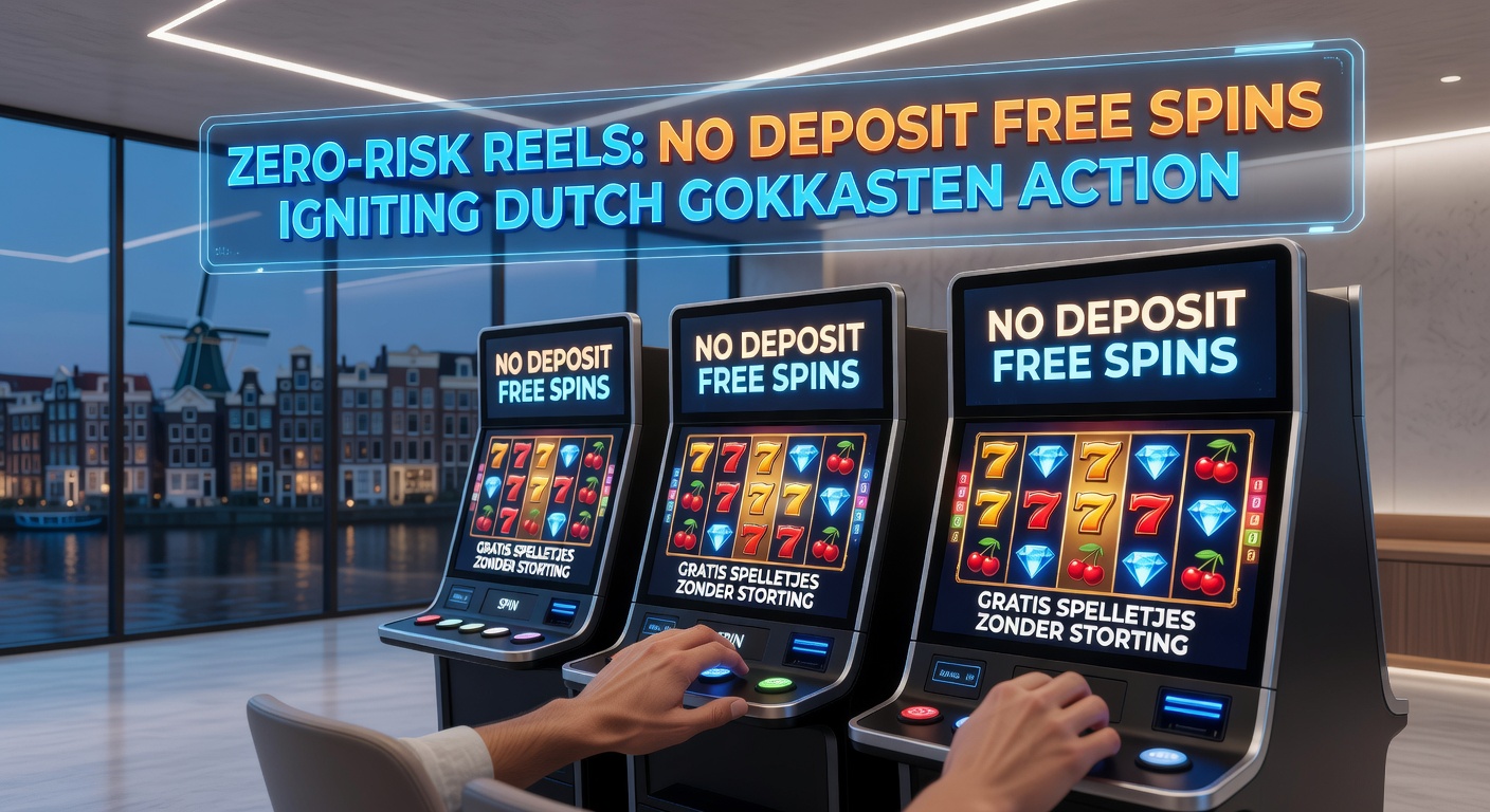 Spannende close-up van een mobiel scherm met no deposit free spins in actie op een populaire Nederlandse gokkast, met vallende symbolen en jackpot tellers
